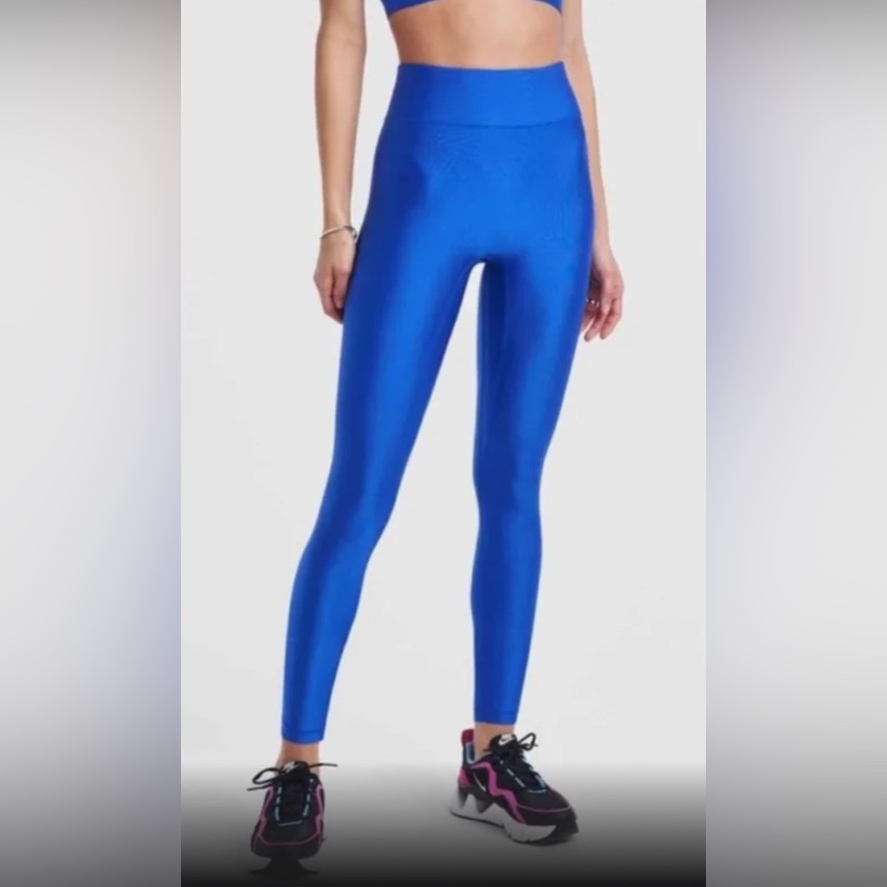 Bandier All Access Center Stage Shine Royal Blue Leggings Size M NWOT